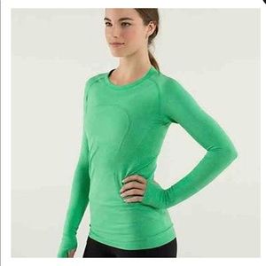 Lululemon swiftly tech long sleeve, green, size 4
